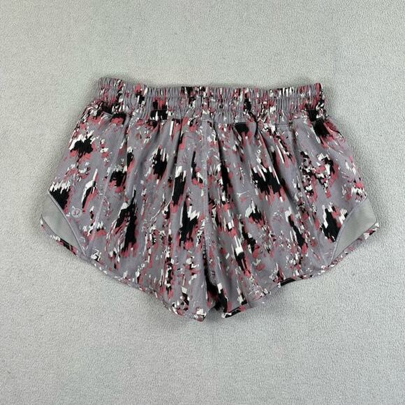 Lululemon Shorts Womens 6 Gray Speed Up Low Rise‎ Lined Floral Running Workout - Picture 2 of 12